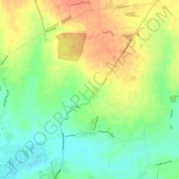 Ovington topographic map, elevation, terrain