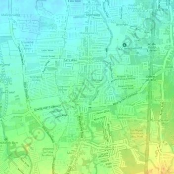 Malagasang II-B topographic map, elevation, terrain