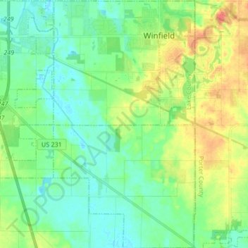 Winfield Township topographic map, elevation, terrain