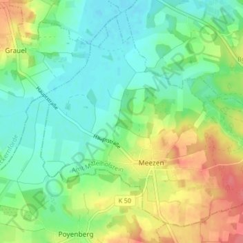 Meezen topographic map, elevation, terrain