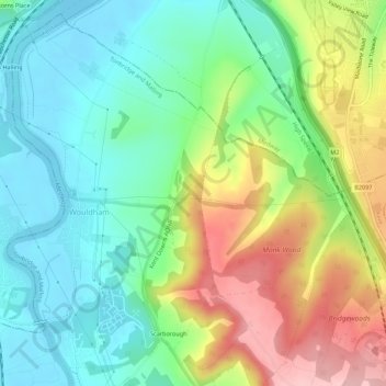 Wouldham topographic map, elevation, terrain