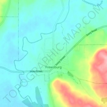 Frewsburg topographic map, elevation, terrain