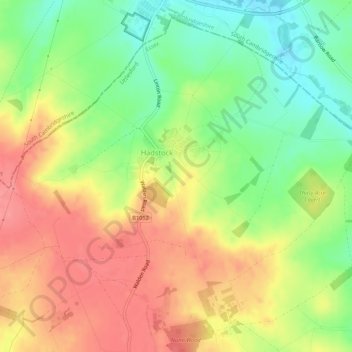 Hadstock topographic map, elevation, terrain