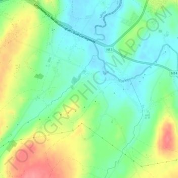 Pluck topographic map, elevation, terrain