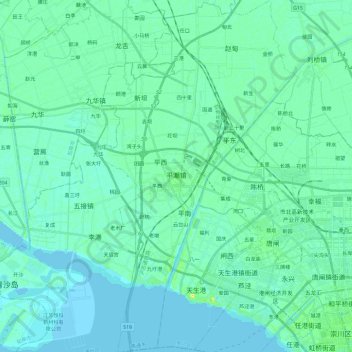 平潮镇 topographic map, elevation, terrain