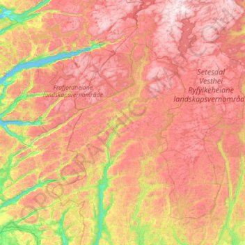 West Agder topographic map, elevation, terrain