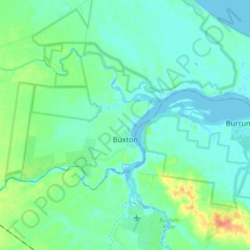 Buxton topographic map, elevation, terrain