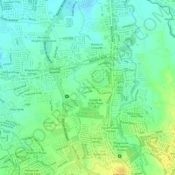 Villa Felicia topographic map, elevation, terrain