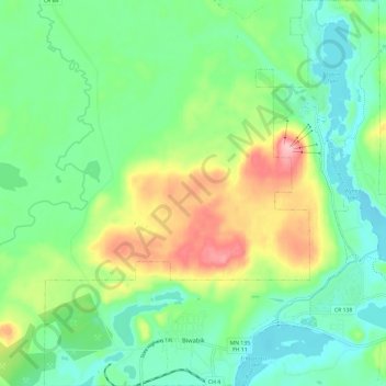 Biwabik topographic map, elevation, terrain