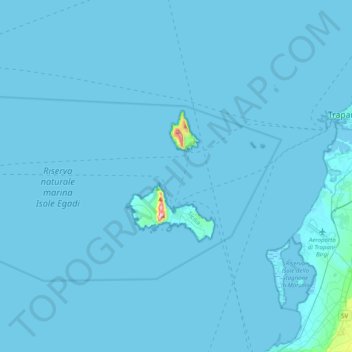 Favignana topographic map, elevation, terrain