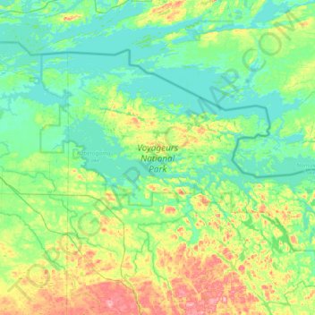 Voyageurs National Park topographic map, elevation, terrain
