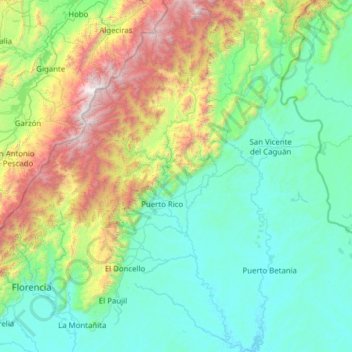 Puerto Rico topographic map, elevation, terrain