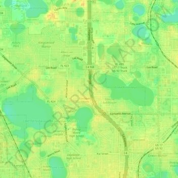 Fairview Shores CDP topographic map, elevation, terrain