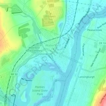 Village of Waterford topographic map, elevation, terrain