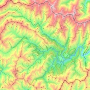 Tusheti Protected Landscape topographic map, elevation, terrain