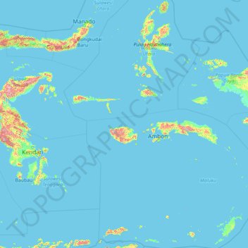 Maluku topographic map, elevation, terrain