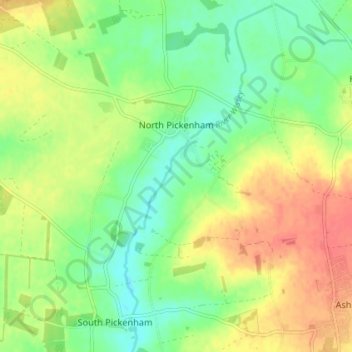 North Pickenham topographic map, elevation, terrain