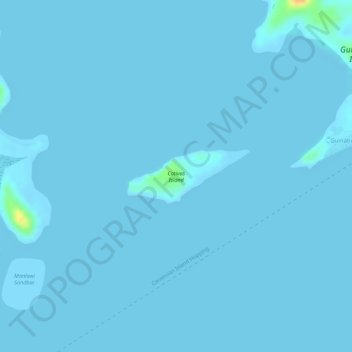 Cotivas Island topographic map, elevation, terrain