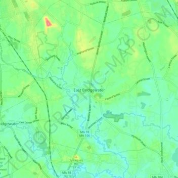 East Bridgewater topographic map, elevation, terrain