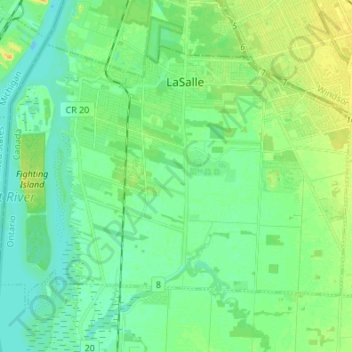 Lasalle topographic map, elevation, terrain