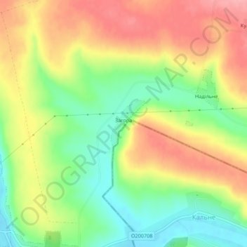 Zahora topographic map, elevation, terrain