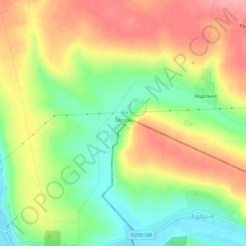 Zahora topographic map, elevation, terrain