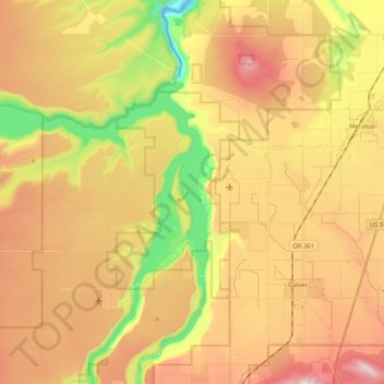 Topographic Map of Lake Billy Chinook