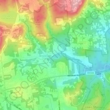 Brookside topographic map, elevation, terrain