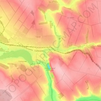 Haivoron topographic map, elevation, terrain