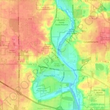 Dundee Township topographic map, elevation, terrain