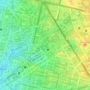West Triangle topographic map, elevation, terrain