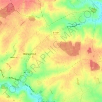 Hempstead topographic map, elevation, terrain