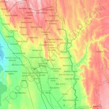 Morendat ward topographic map, elevation, terrain