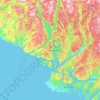 Flekkefjord topographic map, elevation, terrain