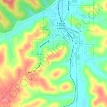 French Lick topographic map, elevation, terrain