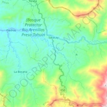 Saracay topographic map, elevation, terrain