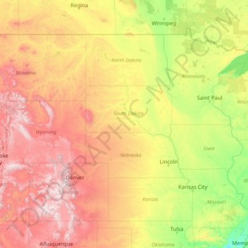 Missouri River topographic map, elevation, terrain