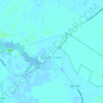 Church Creek topographic map, elevation, terrain