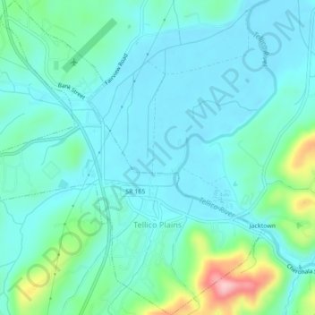 Tellico Plains topographic map, elevation, terrain