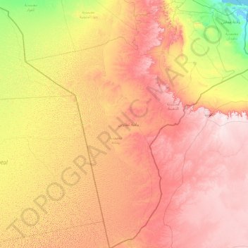 Tataouine topographic map, elevation, terrain