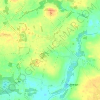 Shropham topographic map, elevation, terrain