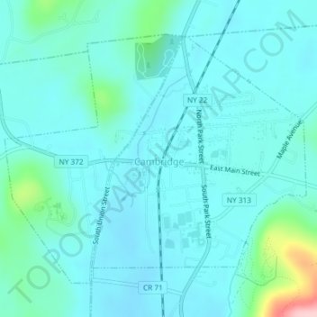Village of Cambridge topographic map, elevation, terrain