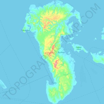 Polillo Island topographic map, elevation, terrain
