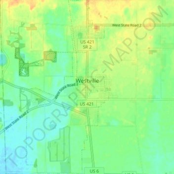 Westville topographic map, elevation, terrain