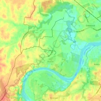 Sharon topographic map, elevation, terrain