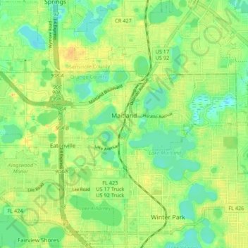 Maitland topographic map, elevation, terrain