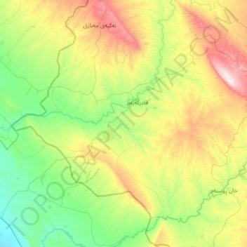 Qadir Karam Subdistrict topographic map, elevation, terrain
