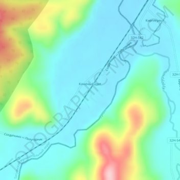 Камень-Садат topographic map, elevation, terrain