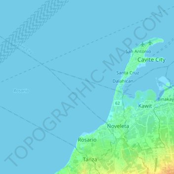 Rosario topographic map, elevation, terrain