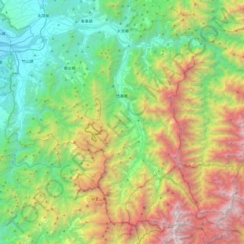 Xinyi Township topographic map, elevation, terrain